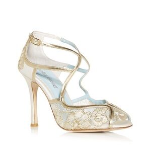 Bella Belle Bridal Elegant Gold Strappy Heels size 39 (8.5 US)